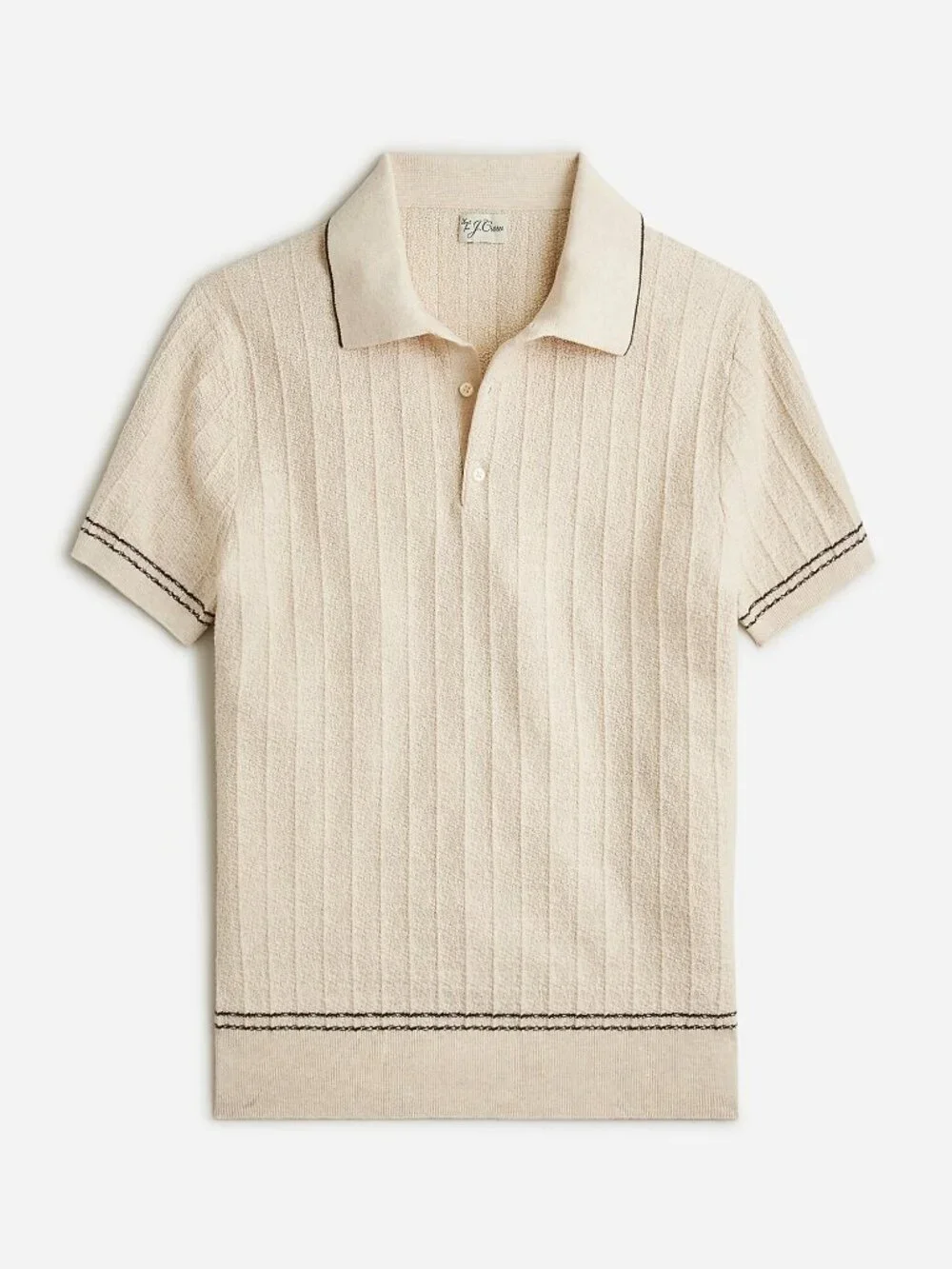 Men's J Crew Texture-stitch cotton-tipped sweater-polo Large